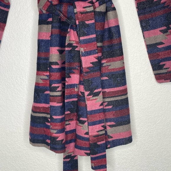 Anthropologie Tabitha jacket hooded belted pink and black “Leona” sz Small - Picture 4 of 9
